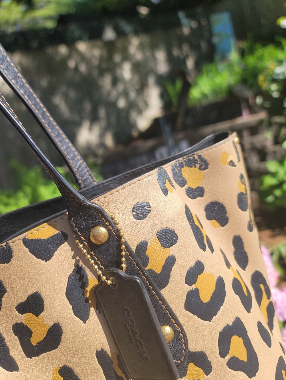 Coach Market Leopard Print Calf Leather Tote - Picture 9 of 16